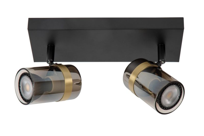 Lucide UPTON - Stropné bodové svietidlo - 2xGU10 - Smoke Grey